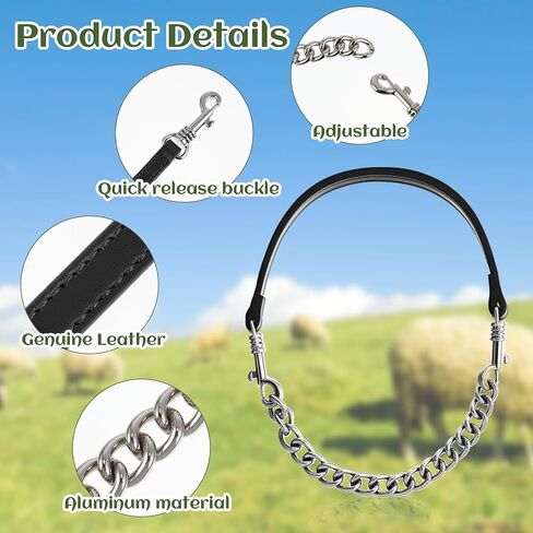 خاطئ 4 PCS GOAT SHOW TWALAR IRONALAL CARNAY سلسلة الرسن 14 '' '-24' 'long for sheep horse dog cow calf farm supplies supplies gift animal lovers (14' '، brown) in Saudi Arabia