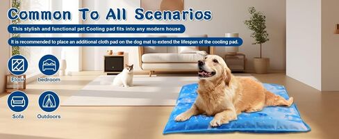 Summer Pet Cooling Ice Pad，Suitable for Cat and Dog Cooling Pads，A Must-Have Pet Mat for Beaches, Camping, and Travel (Off White, Small) in Saudi Arabia