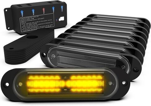 مصابيح العنبر الأبيض القوية للشاحنات مع ميزة المزامنة فائقة السطح النحيف Mount Mount Grille تحذير مجموعة ضوء وميض طقم in Kuwait