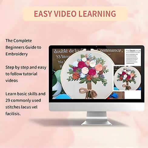 QOWMMYID 4 PCS الزهور مجموعات التطريز للبالغين ، يدوي DIY Cross Stitch KITS KITS METS للمبتدئين تعليمات التشغيل سهلة المتابعة مع خيوط الطوق وأنماط الزهور (4pcs) in Kuwait