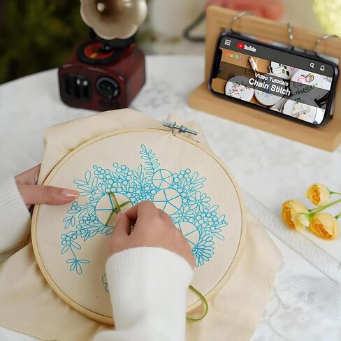 QOWMMYID 4 PCS الزهور مجموعات التطريز للبالغين ، يدوي DIY Cross Stitch KITS KITS METS للمبتدئين تعليمات التشغيل سهلة المتابعة مع خيوط الطوق وأنماط الزهور (4pcs) in Kuwait