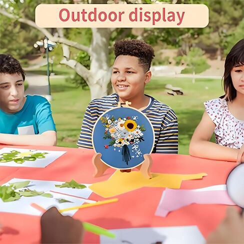 QOWMMYID 4 PCS الزهور مجموعات التطريز للبالغين ، يدوي DIY Cross Stitch KITS KITS METS للمبتدئين تعليمات التشغيل سهلة المتابعة مع خيوط الطوق وأنماط الزهور (4pcs) in Kuwait