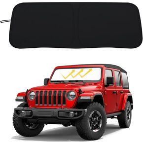 Car Windshield Sun Shade for 2020-2025 Ford Explorer Fully Covered Foldable Front Window Shade, Professional 310T Polyester UV & Heat Protection, Keep Interior Cool, Outdoor Camping in Kuwait