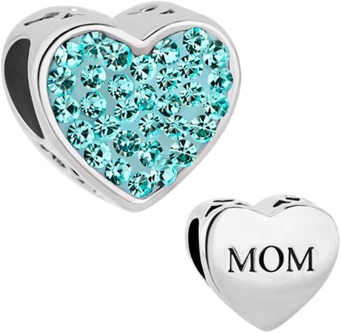 Roy Lopez MOM Love Heart Charm Bead for Bracelet in Saudi Arabia