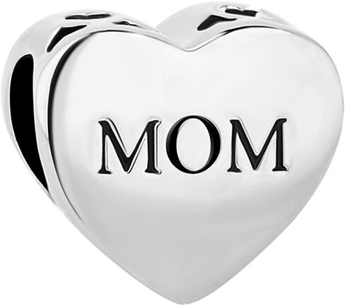 Roy Lopez MOM Love Heart Charm Bead for Bracelet in Saudi Arabia