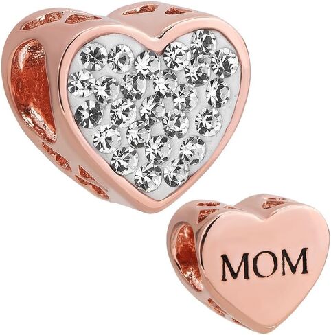 Roy Lopez MOM Love Heart Charm Bead for Bracelet in Saudi Arabia