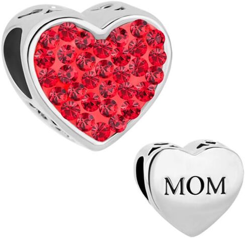 Roy Lopez MOM Love Heart Charm Bead for Bracelet in Saudi Arabia
