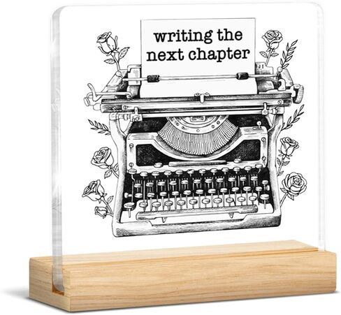 Writer Gifts for Women Men, Inspirational Gifts for Writers Authors Novelist, Acrylic Plaque Sign with Wooden Stand Home Office Decor in Saudi Arabia