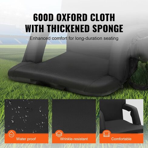 Happybuy Double Heated Stadium Seat with Back Support, 3-Level Heating Padded Bleacher Chair with Cupholder for Sports, Camping, Concerts in Saudi Arabia