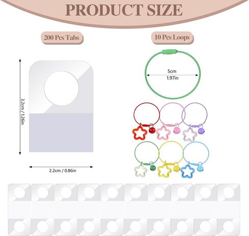 Card Holder for Yoto Player Cards, 100 Pcs Self-Adhesive Hang Tabs & 6 Pcs Ring Loops & 2 Pcs Wall Hooks for Hanging, Yoto Organizer Accessories for Kids Travel Carrier in Saudi Arabia