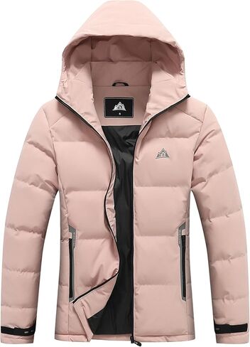 MOERDENG Women's Lightweight Full-Zip Puffer Jacket with Hood Quilted Warm Winter Coat Water Resistance Winter Jacket in Saudi Arabia