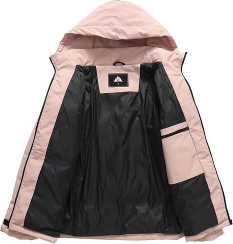 MOERDENG Women's Lightweight Full-Zip Puffer Jacket with Hood Quilted Warm Winter Coat Water Resistance Winter Jacket in Saudi Arabia