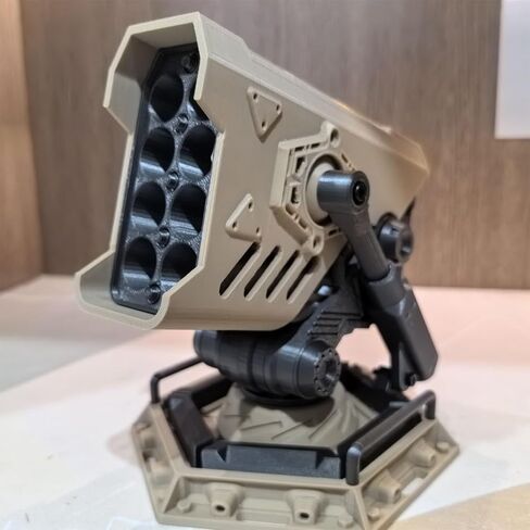 Military Style 3D Printed Pen Holder, Adjustable Desk Organizer with Clicking Lock Mechanism, PETG Material, Purple and Orange (Blue) in Kuwait