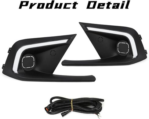 Daytime Running Lights For Honda Civic 2021 2022 2023 Fog Light Tri-Colors DRL With White LED Lamp Blub LA-Style Front Fog Light with Bezel in Saudi Arabia