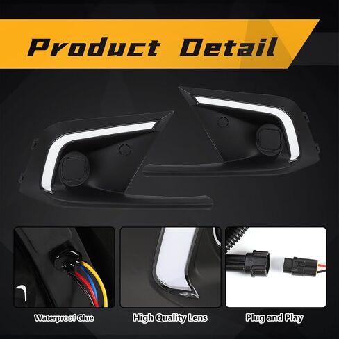 Daytime Running Lights For Honda Civic 2021 2022 2023 Fog Light Tri-Colors DRL With White LED Lamp Blub LA-Style Front Fog Light with Bezel in Saudi Arabia