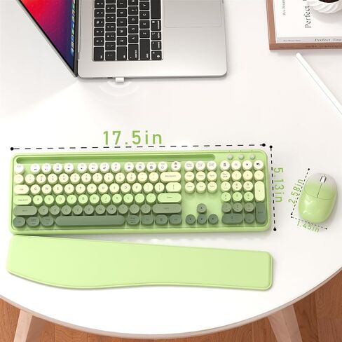 Colorful Wireless Computer Keyboard and Mouse Combo with Phone Holder, Wrist Rest, Typewriter Keys, 2.4GHz Wireless, Full-Sized Optical Mouse for PC and Laptop(Peach Colorful) in Kuwait