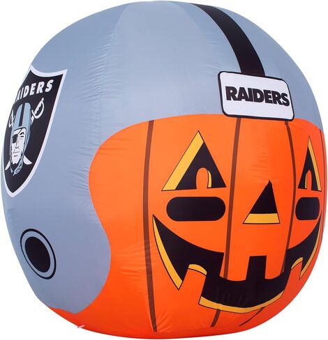 NFL Las Vegas Raiders 4ft Inflatable Jack-O’-Helmet with LED Lights & Built-in Blower - Halloween Merchandise Decor Ideal for Lawn, Front Yard, and Backyard Party Decoration in Saudi Arabia