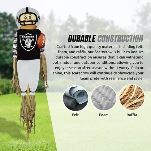 NFL Philadelphia Eagles Scarcrow مع Pole Stake and Complete Football Usiform Set - 60 "× 12" × 3.5 "زخرفة رياضية في الهواء الطلق مثالية للساحة الأمامية أو الحديقة أو الخلفي in Kuwait
