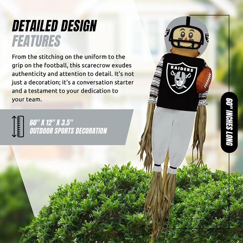NFL Philadelphia Eagles Scarcrow مع Pole Stake and Complete Football Usiform Set - 60 "× 12" × 3.5 "زخرفة رياضية في الهواء الطلق مثالية للساحة الأمامية أو الحديقة أو الخلفي in Kuwait