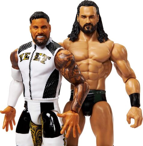 Mattel WWE Main Event Showdown Action Figures 2-Pack with Accessory, Series #23 Jey USO vs Drew McIntyre Collectible Set, 6-inch in Saudi Arabia