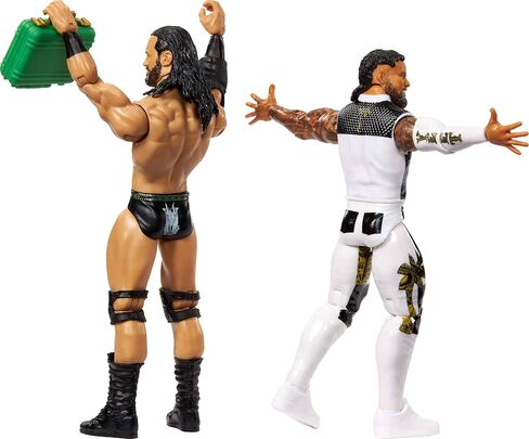 Mattel WWE Main Event Showdown Action Figures 2-Pack with Accessory, Series #23 Jey USO vs Drew McIntyre Collectible Set, 6-inch in Saudi Arabia