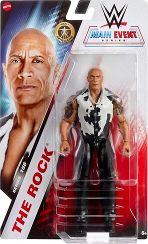 Mattel WWE The Rock Action Figure ، سلسلة الأحداث الرئيسية رقم 156 ، نجمًا قابلاً للتحصيل بحجم 6 بوصات مع 14 نقطة مفصلية وإطلالة تشبه الحياة in Saudi Arabia