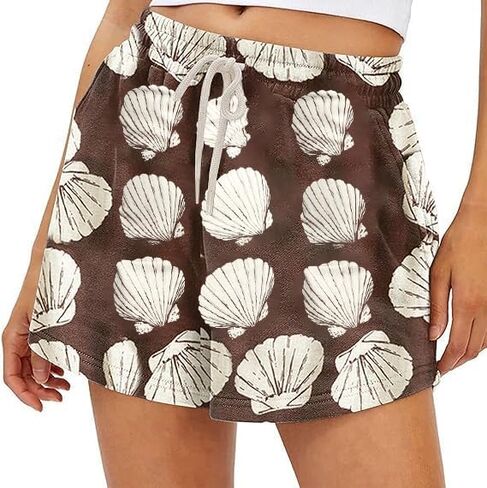 Lauweion Womens Lounge Camo Sweat Shorts Athletic High Weist Maple Maple Leaf Shorts مع الجيوب in Kuwait