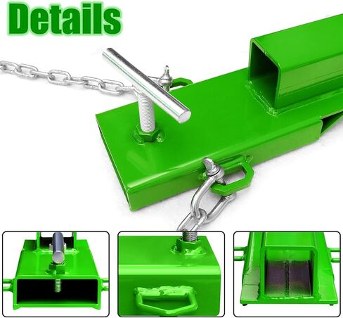 Forklift Trailer Hitch Attachment, 2 Inch Hitch Receiver Pallet Fork Trailer Towing Adapter with Safety Chain,1PC(Black) in Kuwait