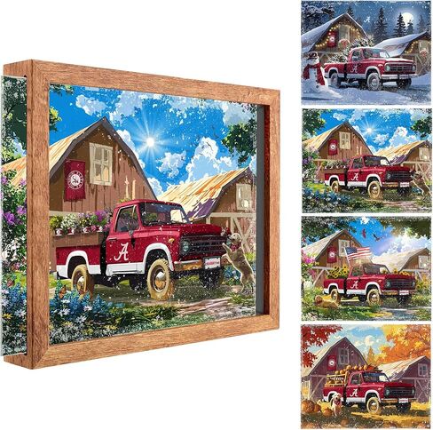 Sporticulture NCAA Virginia Tech Hokies LED Lite Box 10" x 8" – Backlit Picture Frame with 4 Seasonal Art Slides – Light Up Wall Display for Dorm Room, Game Day Decor, or Office in Kuwait