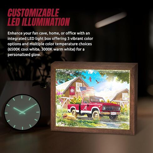 Sporticulture NCAA Virginia Tech Hokies LED Lite Box 10" x 8" – Backlit Picture Frame with 4 Seasonal Art Slides – Light Up Wall Display for Dorm Room, Game Day Decor, or Office in Kuwait