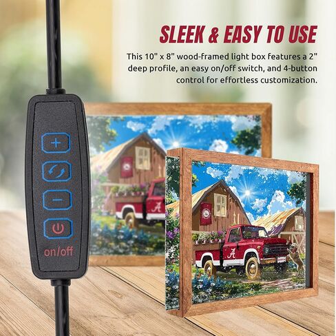 Sporticulture NCAA Virginia Tech Hokies LED Lite Box 10" x 8" – Backlit Picture Frame with 4 Seasonal Art Slides – Light Up Wall Display for Dorm Room, Game Day Decor, or Office in Kuwait