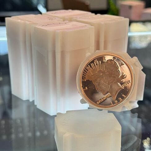 LOT of 100 X 1 oz Copper Peace Dollar 1921 w/Eagle Back LOC BL1 in Saudi Arabia