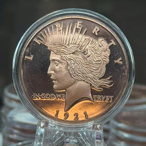 LOT of 100 X 1 oz Copper Peace Dollar 1921 w/Eagle Back LOC BL1 in Saudi Arabia