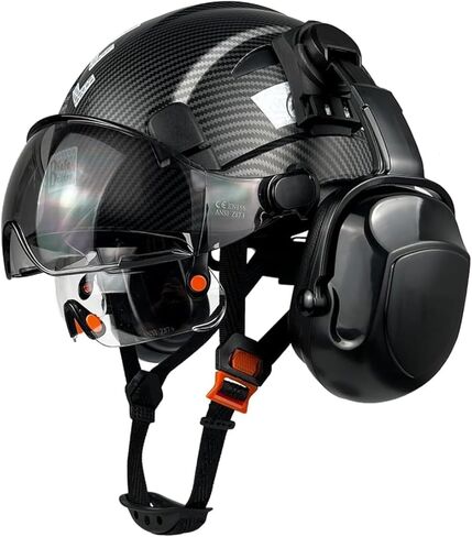 خوذة السلامة الصناعية مع فطائر الأذن القبعة الصلبة مع Visor Vented OSHA المعتمدة من Hardhats أعمال البناء حماية رئيس ANSI/ISEA Z89.1 in Kuwait