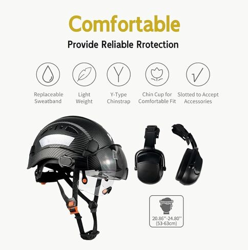 خوذة السلامة الصناعية مع فطائر الأذن القبعة الصلبة مع Visor Vented OSHA المعتمدة من Hardhats أعمال البناء حماية رئيس ANSI/ISEA Z89.1 in Kuwait