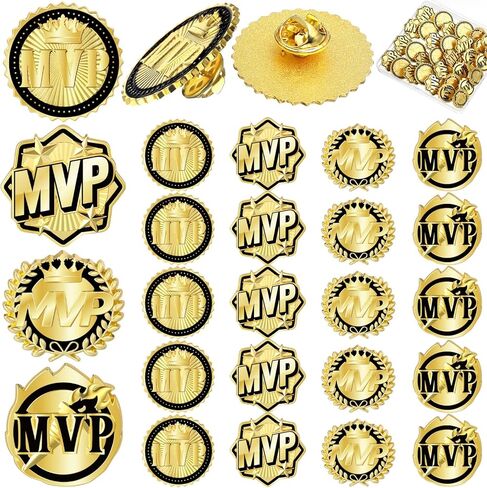 دبابيس الذهب MVP مع الفراشة Clasp & Clear Pox Champion Pins for Baseball Football Softball Basketball Cootball Award for Sport in Kuwait