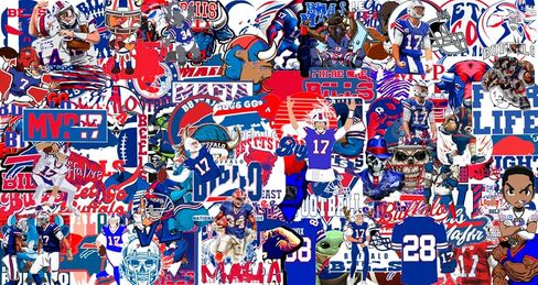 100 PCS Puffalo City Stickers Macal for Bills Pack Pack Football Stickers for Bottle Computer Computer Luggage Phone Skateboard Pumper 2-3 Inches in Kuwait