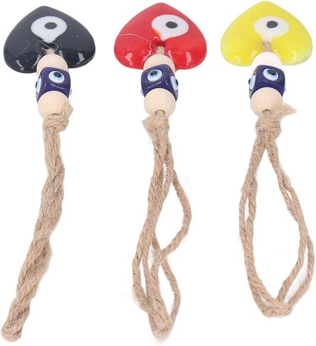Aramox Eye Heart Car شنقًا معلقة من أجل حظ سعيد والبركات 3pcs للسيارة الخلفية المرآة مرآة معلقة للديكور (أحمر أصفر أسود) in Saudi Arabia