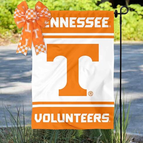 2PCS Tennessee Checkerboard Bow for Wreath Front Door, Orange White Letter T Tennessee Vols Wreath Bow for UT Football Fans Outdoor Tree Topper Decor Sports Party Supplies Hanging Ornament in Saudi Arabia
