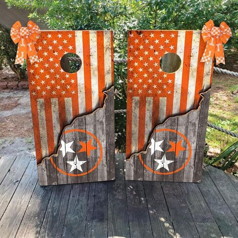 2PCS Tennessee Checkerboard Bow for Wreath Front Door, Orange White Letter T Tennessee Vols Wreath Bow for UT Football Fans Outdoor Tree Topper Decor Sports Party Supplies Hanging Ornament in Saudi Arabia