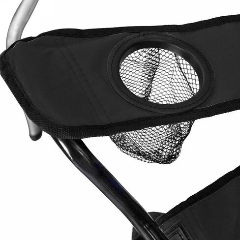 غوتيم! كرسي معسكر قابل للطي محمول مع حاملي برودة ومظلة وكأس-نزهة في الهواء الطلق أو الشاطئ أو المقاعد الخلفية-تشمل علبة حمل (الفحم) in Kuwait