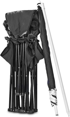 غوتيم! كرسي معسكر قابل للطي محمول مع حاملي برودة ومظلة وكأس-نزهة في الهواء الطلق أو الشاطئ أو المقاعد الخلفية-تشمل علبة حمل (الفحم) in Kuwait