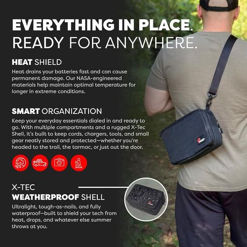 Phoozy Premium Tech Pouch & Cable Organizer Bag للحصول على ملحقات السفر | حماية الطقس البارد لضروريات السفر الخاصة بك | مقاوم للتسرب ومدفئ الطقس مع وسادة انزلاق للقبضة والمتانة (أسود) in Saudi Arabia