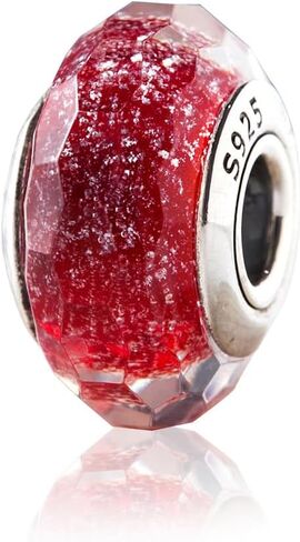 Nbsameng S925 Sterling Silver Murano Glass Charms Bead Compatible for Pandora Bracelets and Necklaces, DIY Holiday Gifts for Women,light blue Glazed Beads in Saudi Arabia