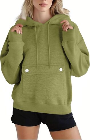 YRAETENM Hoodies for Women Fleece Long Sleeve Sweatshirts Comfy Casual Basic Pullover Tops Fall Fashion Outfits with Pockets in Saudi Arabia