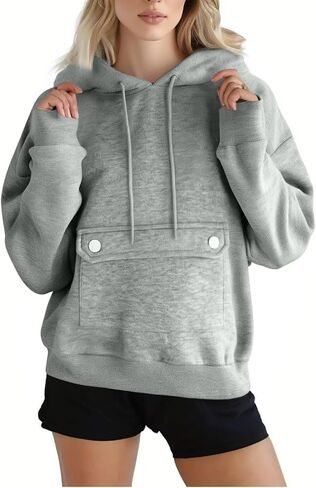 YRAETENM Hoodies for Women Fleece Long Sleeve Sweatshirts Comfy Casual Basic Pullover Tops Fall Fashion Outfits with Pockets in Saudi Arabia