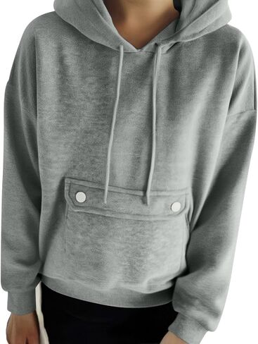 YRAETENM Hoodies for Women Fleece Long Sleeve Sweatshirts Comfy Casual Basic Pullover Tops Fall Fashion Outfits with Pockets in Saudi Arabia
