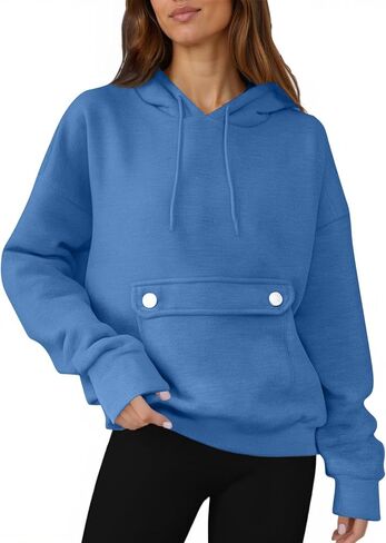 Hraetenm هوديز للنساء الصوف جوبت الأكمام طويلة الأكمام المريحة قمم pullover الأساسية الأساسي in Kuwait