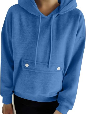 Hraetenm هوديز للنساء الصوف جوبت الأكمام طويلة الأكمام المريحة قمم pullover الأساسية الأساسي in Kuwait