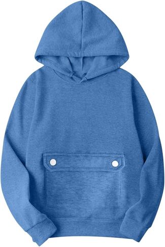 Hraetenm هوديز للنساء الصوف جوبت الأكمام طويلة الأكمام المريحة قمم pullover الأساسية الأساسي in Kuwait